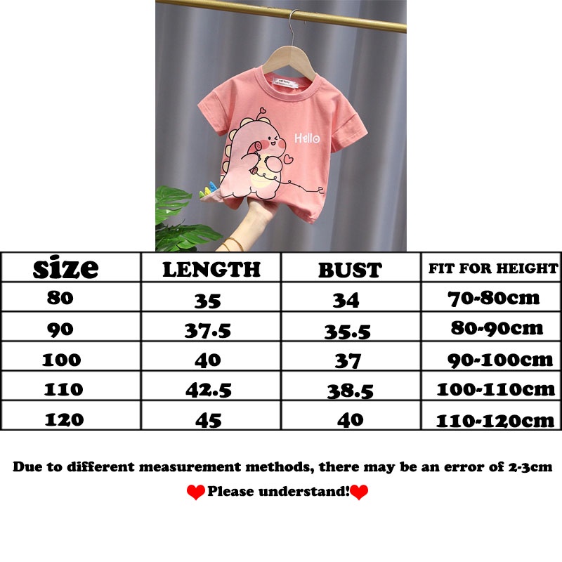 Áo Thun Tay Ngắn In Hoạt Hình Khủng Long Kiểu Hàn Quốc Thời Trang Mùa Hè Cho Bé