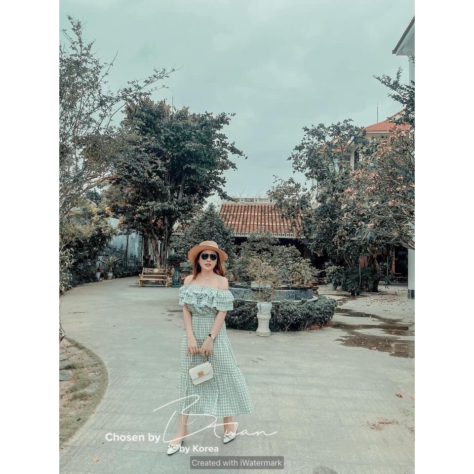 Set áo bèo bẹt vai và chân váy xòe tầng siêu xinh tôn dáng chất liệu thoáng mát mềm mại thời trang nữ