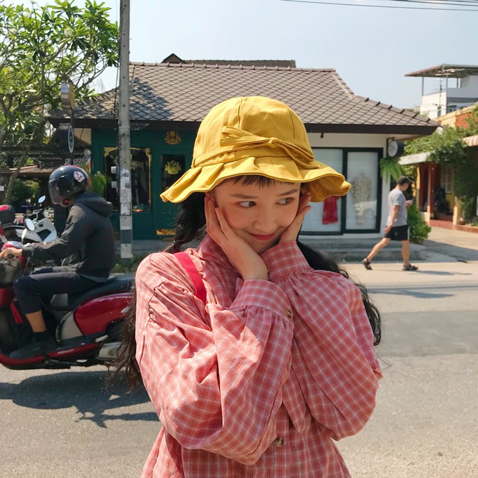 Nón Tai Bèo Màu Trơn Mềm Mại Phong Cách Hàn Quốc Thời Trang Mùa Hè Cho Nữ