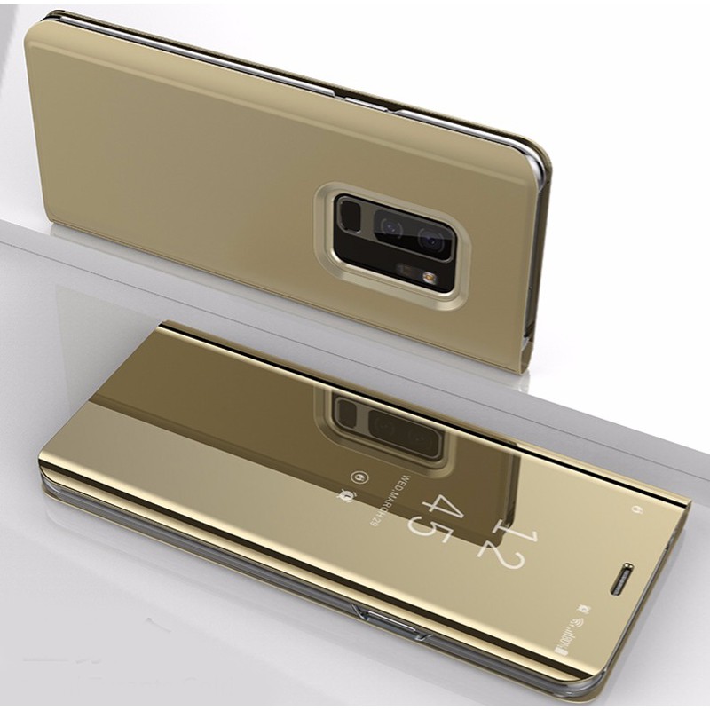 Bao da điện thoại nắp lật tráng gương chế độ xem rõ có giá đỡ cho Samsung Galaxy Note 20/ 8/ 9/ 10 Plus pro
