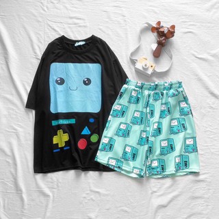 UNISEX - SET SHORT BMO + ÁO THUN BMO - SHORT CARTOON - SHORT HOẠT HÌNH