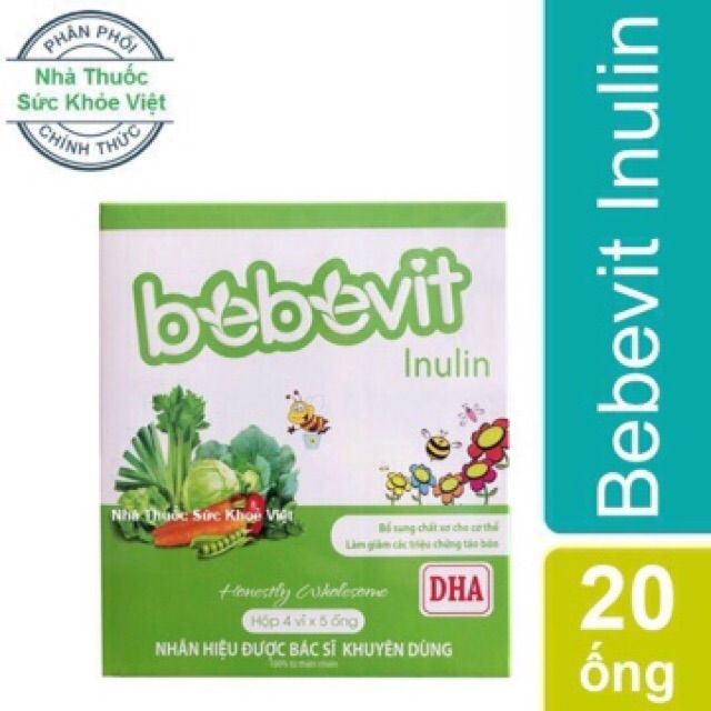 Bebevit Inulin - Bổ Sung Chất Xơ Cho Bé ( Hộp 20 Ống ) ✅(Hàng Chính Hãng)