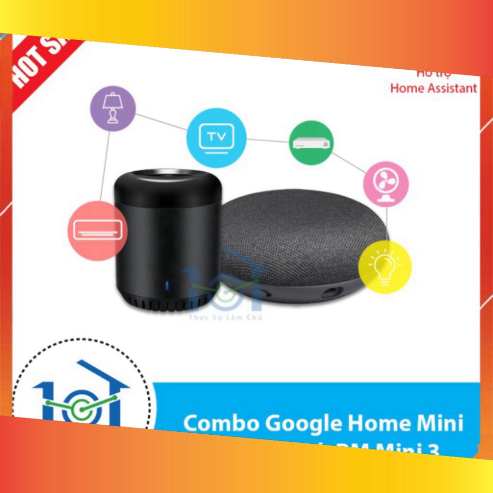 XẢ HẾT KHO Combo Smart Home bắt đầu bao gồm Loa Google và điều khiển hồng ngoại Broadlink Rm Mini 3 XẢ HẾT KHO