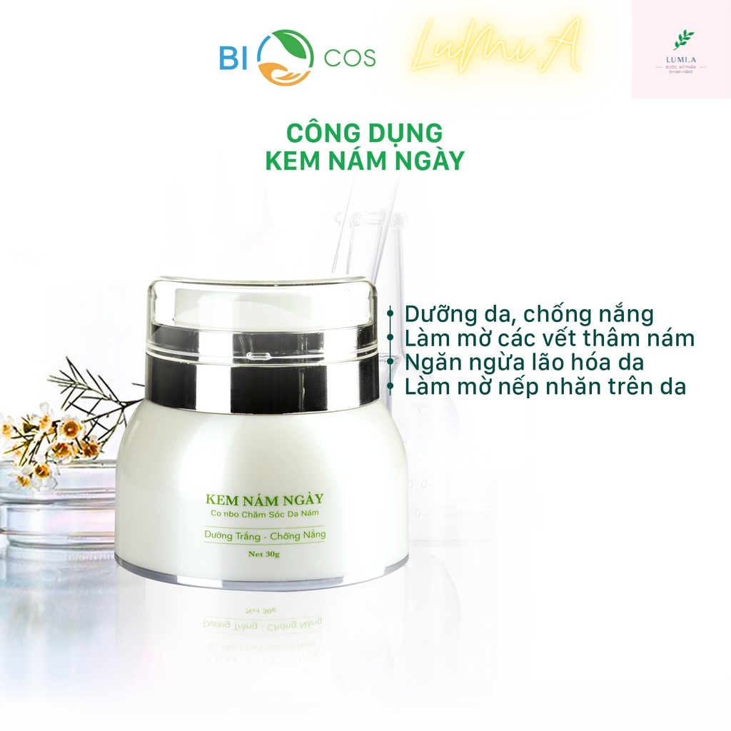 Kem nám ban ngày Biocos dưỡng da chống nắng mờ thâm nám bảo vệ da ngừa lão hóa 30gr LuMi.A
