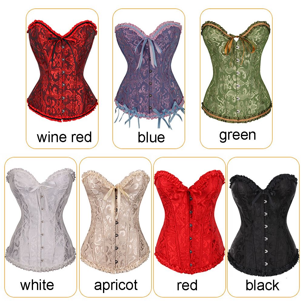 1 Áo Nịt Ngực Định Hình Eo Chất Liệu Satin Gấm Phong Cách Gothic Quyến Rũ Cho Nữ