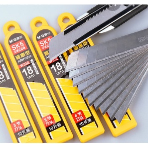 Hộp 10 Lưỡi dao trổ /Lưỡi dao dọc giấy thép Nhật SK5 18mm ASSN2232