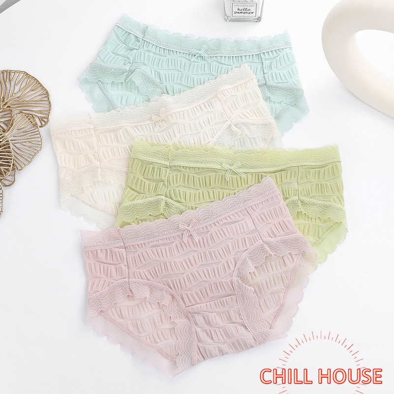 Quần lót nữ - quần lót su nhăn viền ren kháng khuẩn mềm mịn Q 209 CHILL HOUSE