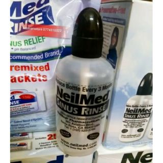 (Tặng 3 muối dùng thử) Bình rửa mũi neilmed 240ml (hàng tách set) cam kết hàng chính hãng