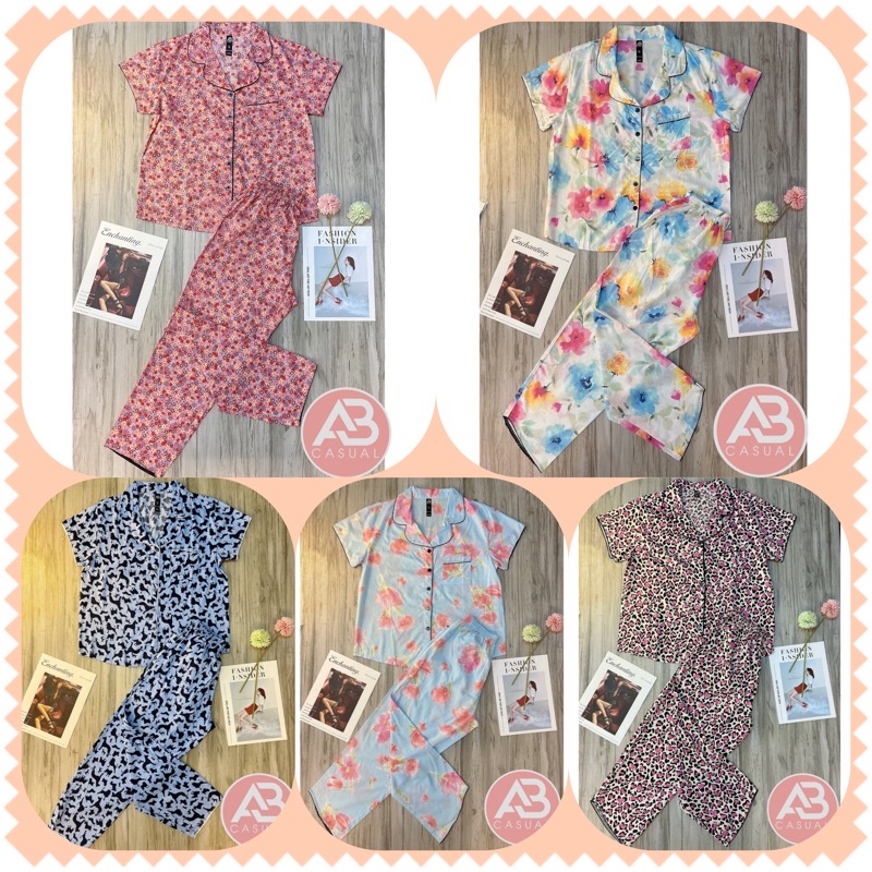 Đồ Bộ Pijama Kate Dài Mặc Nhà Cho Nữ Trung Niên VNXK ABCASUAL MPDK1