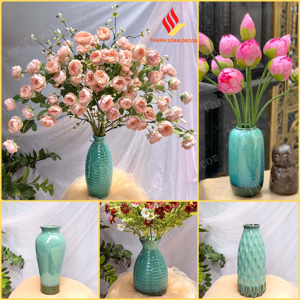 Lọ hoa men hỏa biến màu ngọc thạch - Bát Tràng