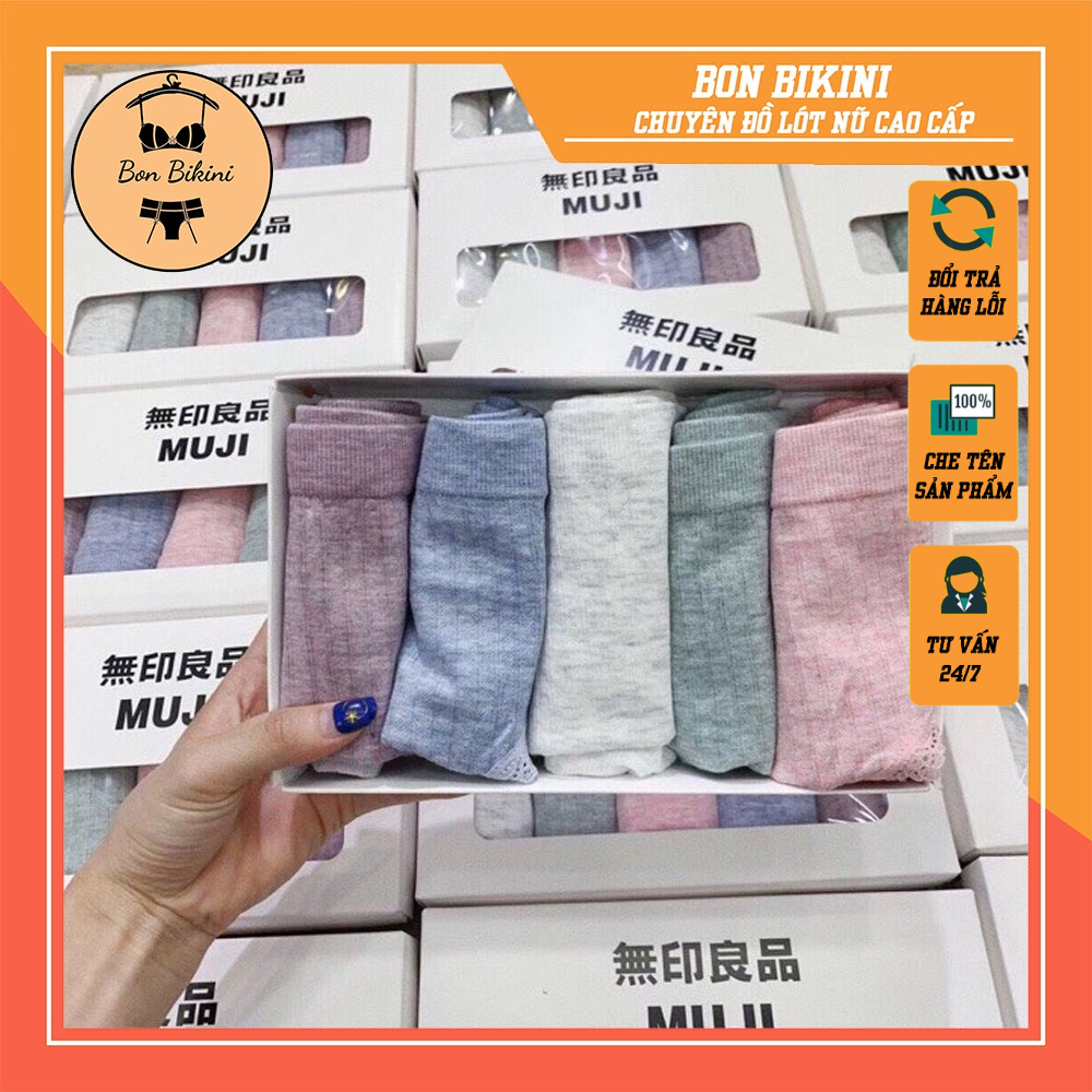 COMBO HỘP 5 quần lót Cotton Mujii Co Giãn 4 chiều Cao cấp kháng khuẩn