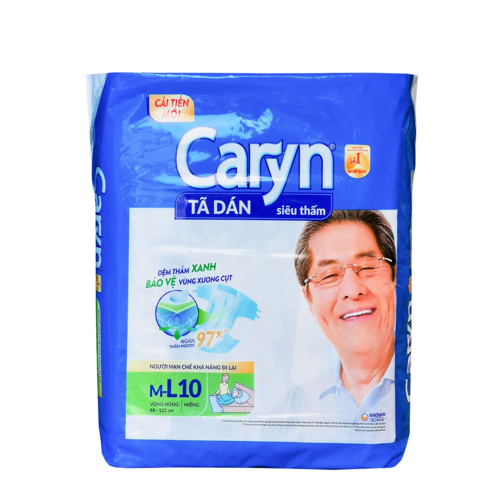 Bỉm Người Già - Tã Dán Siêu Thấm Caryn Size M-L10