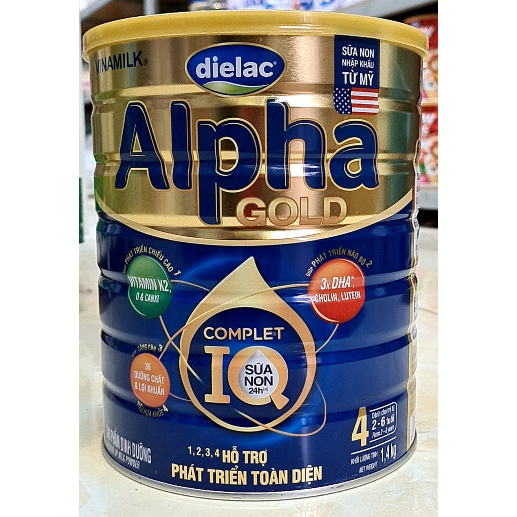[MẪU MỚI] SỮA BỘT DIELAC ALPHA GOLD IQ 4 1,5KG (CHO TRẺ TỪ 2- 6 TUỔI)