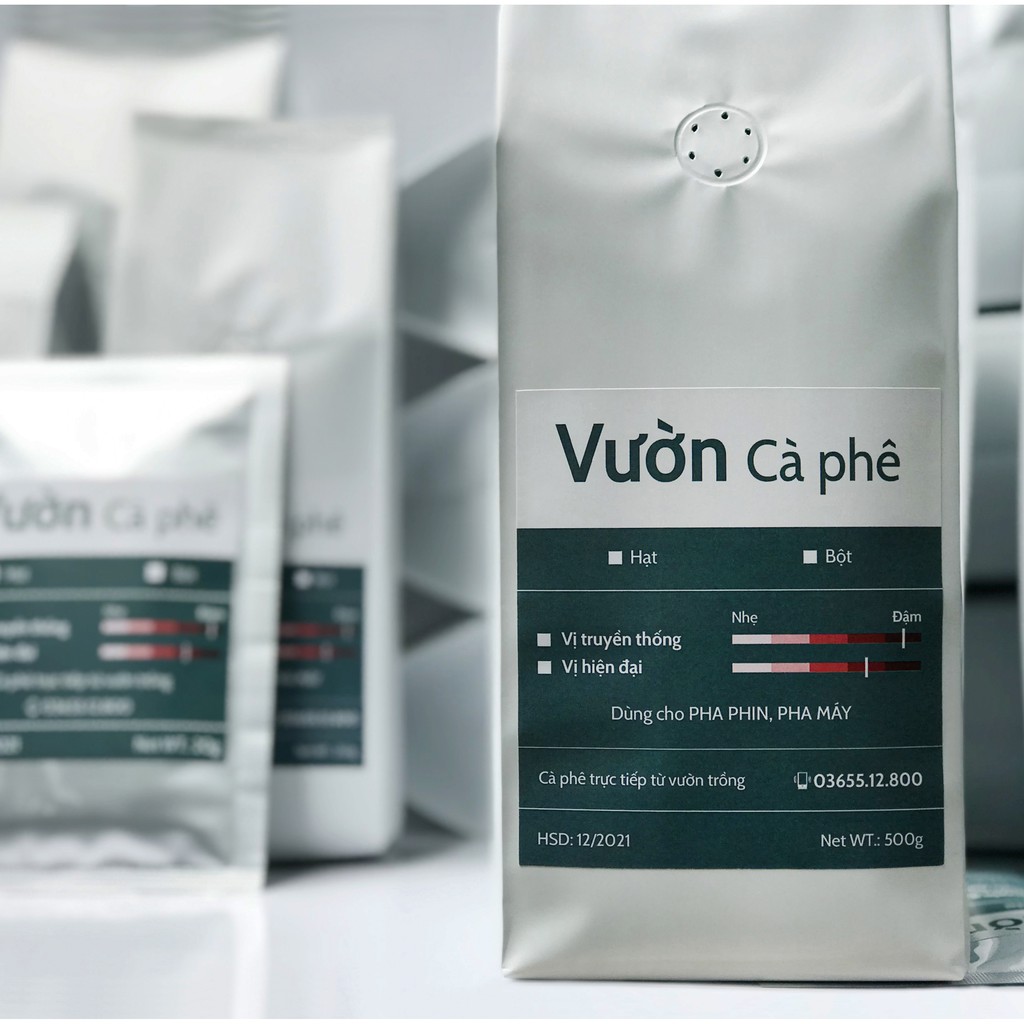 Mẫu thử Cà phê GU HIỆN ĐẠI, Robusta Arabica nguyên chất rang xay, pha phin pha máy Vườn Cà phê 20g