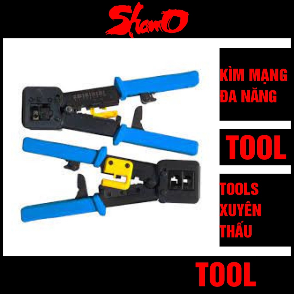 Kìm mạng xuyên thủng Tool cao cấp – Tương thích RJ11 | RJ12 | RJ45 – Tích hợp chức năng tuốt dây và trợ lực – Chính hãng