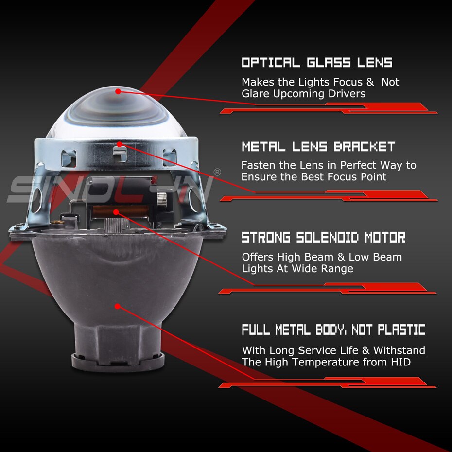 Đèn Pha Led Xenon / Halogen / Bi-Xenon 3.0 '' Q5 H7 D2S Hid Cho Xe Hơi