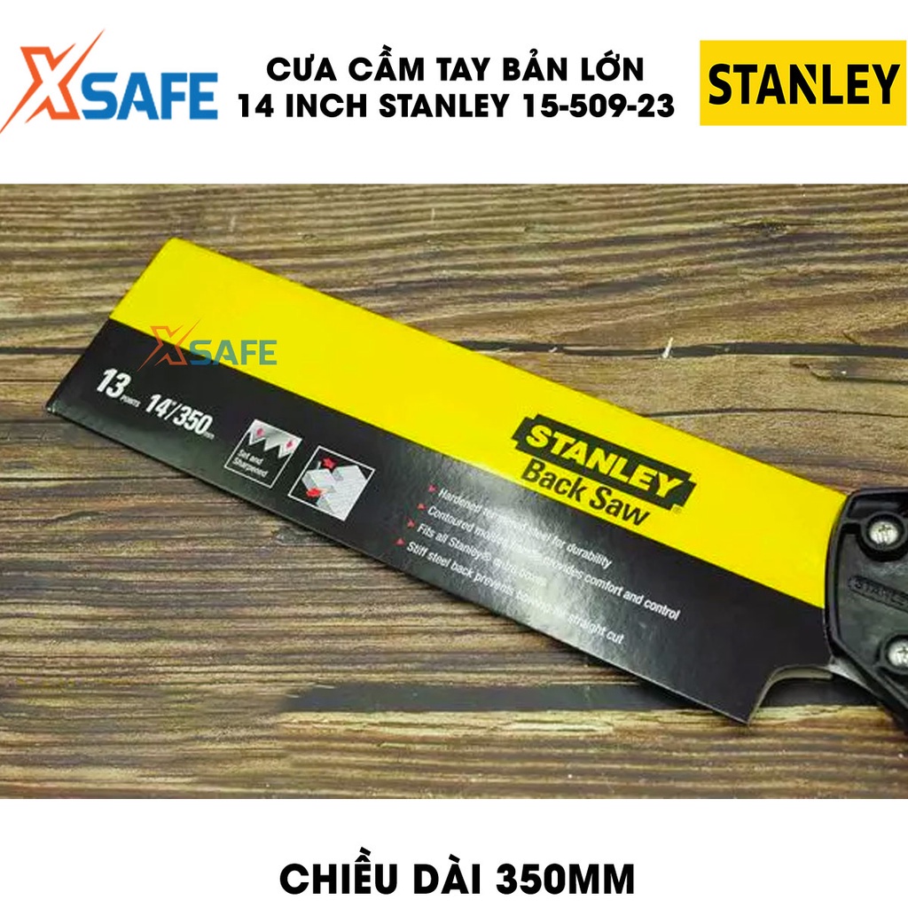 Cưa lá cầm tay bản lớn STANLEY 15-509-23  14 INCH, lưỡi răng cưa chịu nhiệt tốt Cưa tay Stanley dài 350mm cao cấp