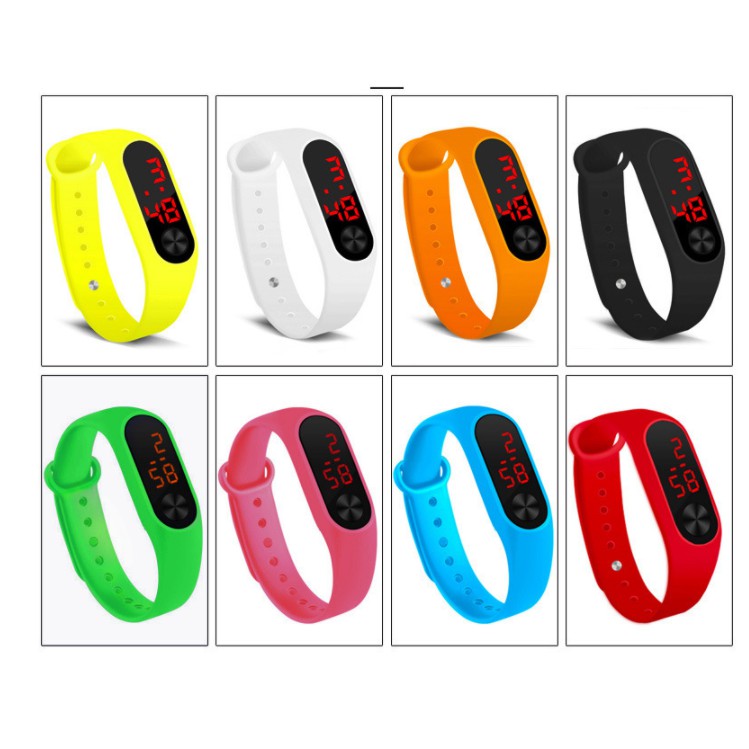 Đồng hồ thể thao kỹ thuật số LWCC màn hình LED bằng dây cao su