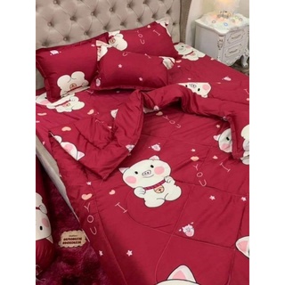Bộ ga gối phao poly cotton 5 món