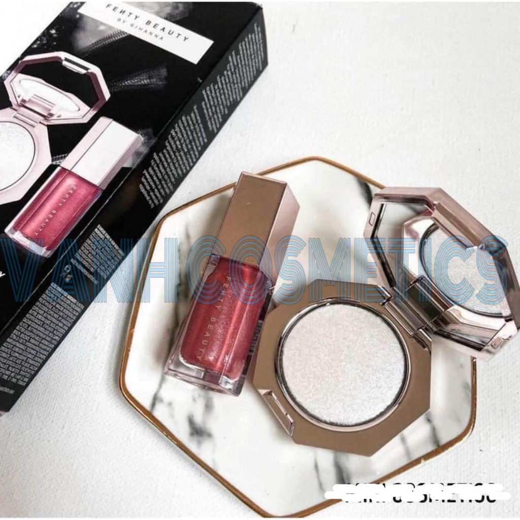 |Sale Shock| Set Fenty - Beauty Hightlight và Son bóng sang chảnh- Vanhcosmetics | BigBuy360 - bigbuy360.vn