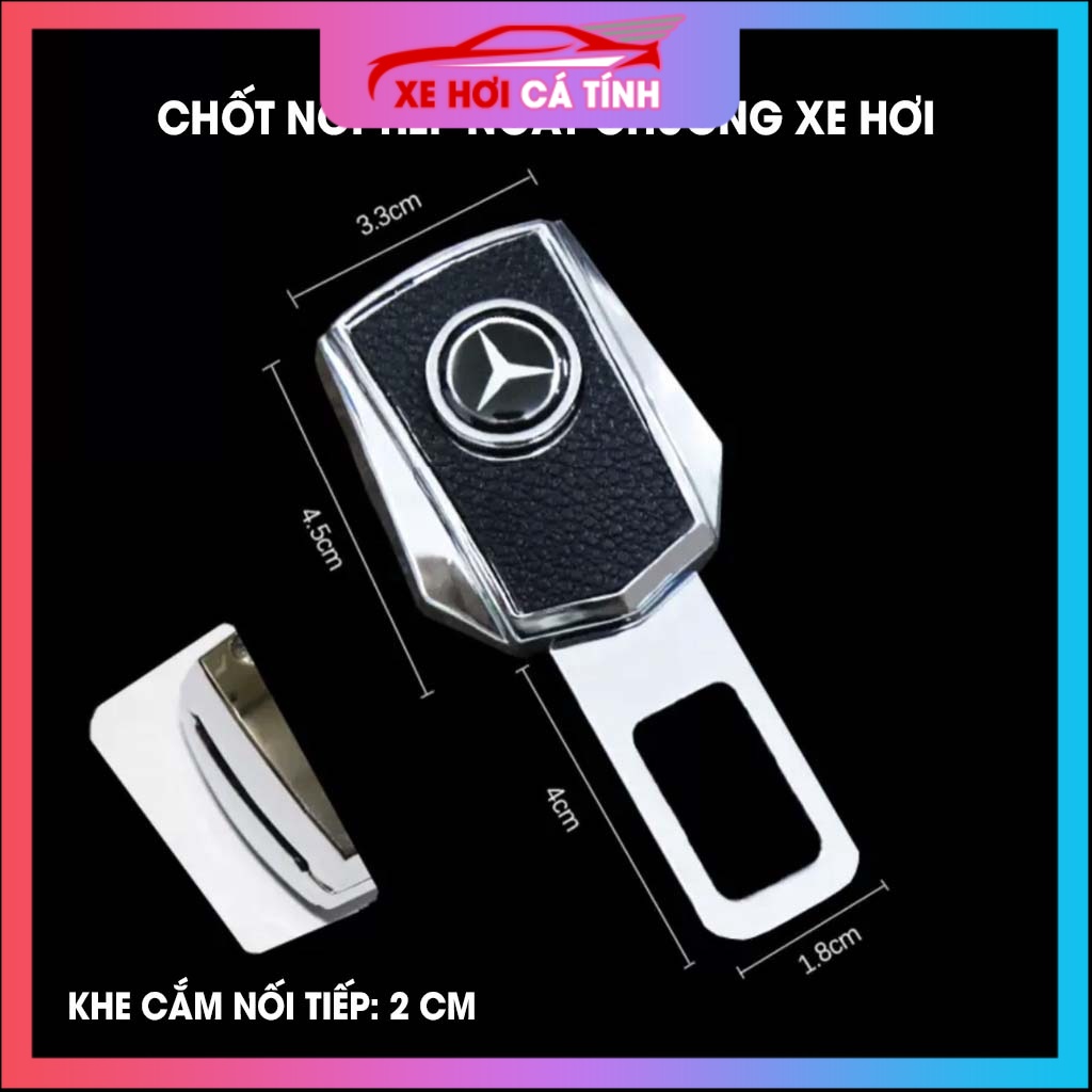 1 Chốt cắm đai an toàn, chốt chồng đai ngắt chuông cho ô tô - Có thể cắm nối tiếp - Chất liệu Da phối hợp kim không gỉ
