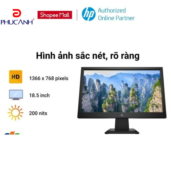 [ELHP500 giảm 10% đơn từ 500k tối đa 500k] Màn hình HP V19 9TN41AA 18.5Inch TN, Hàng chính hãng