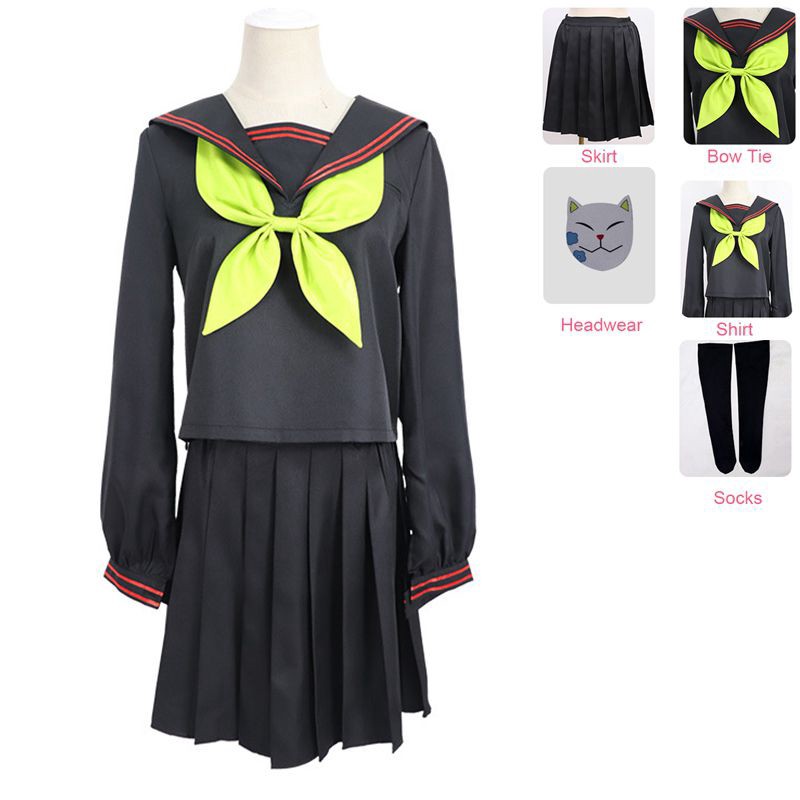 Anime Demon Slayer Kamado Nezuko Uniform Suit Cosplay Sailor Suit Costume Femal