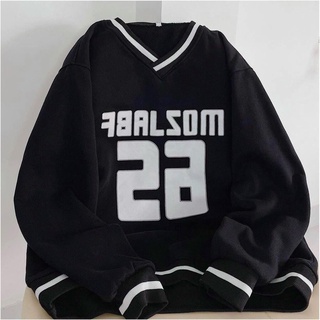Áo hoodie Nam/Nữ form rộng không mũ phối họa tiết in chữ số 26 dáng unisex TP