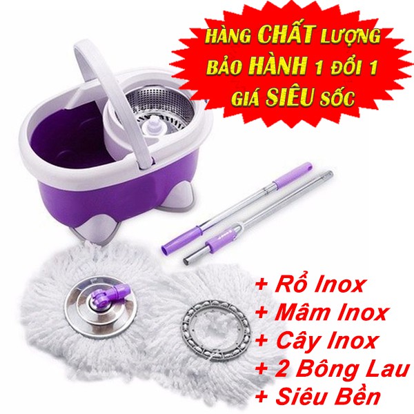 Bộ lau nhà 360, bộ lau nhà 360 thông minh, bộ lau nhà 360 inox tự vắt đa năng