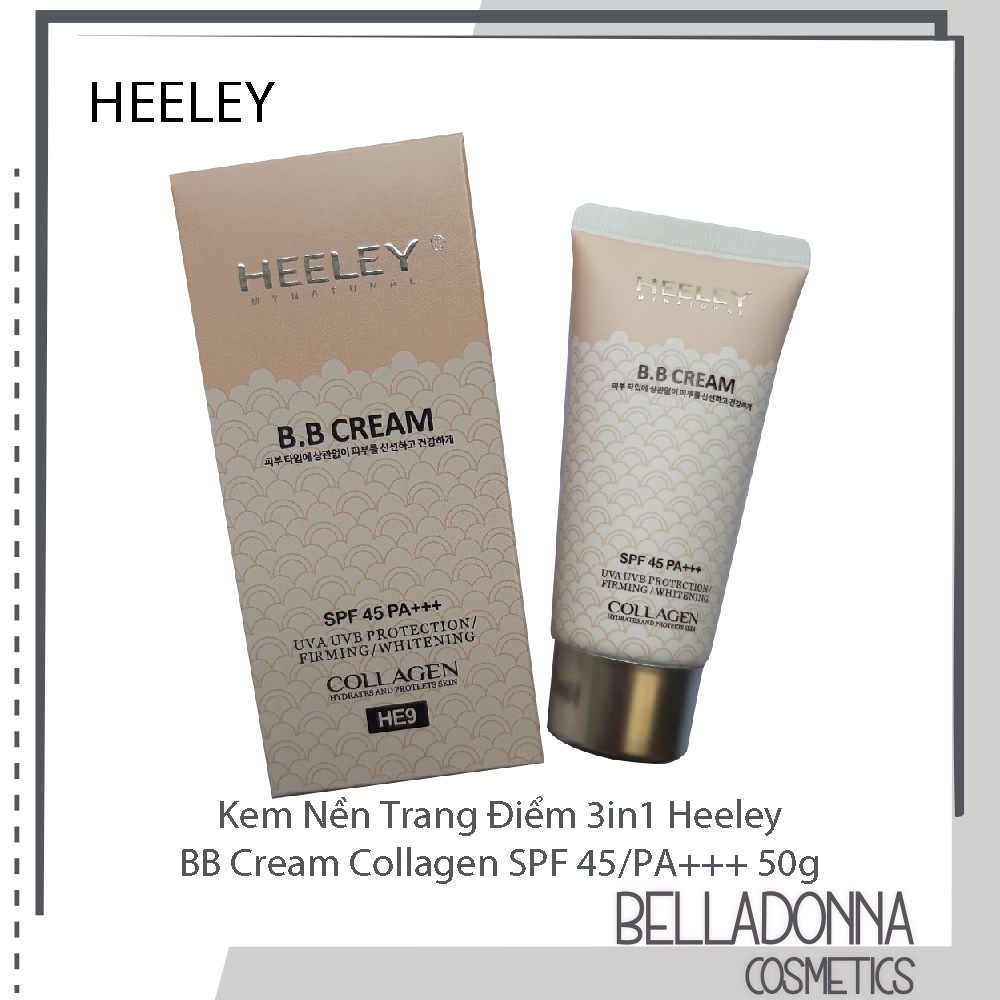 Kem Nền Trang Điểm 3in1 Heeley BB Cream Collagen SPF 45/PA+++ 50g