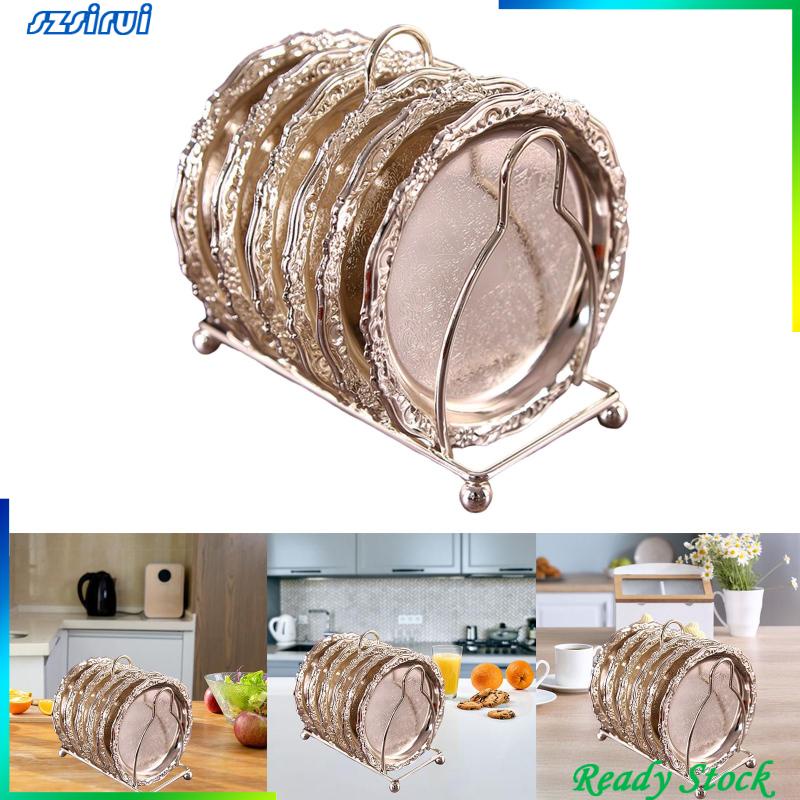 Set 6 Đế Lót Ly Bằng Kim Loại Tiện Dụng Cho Gia Đình