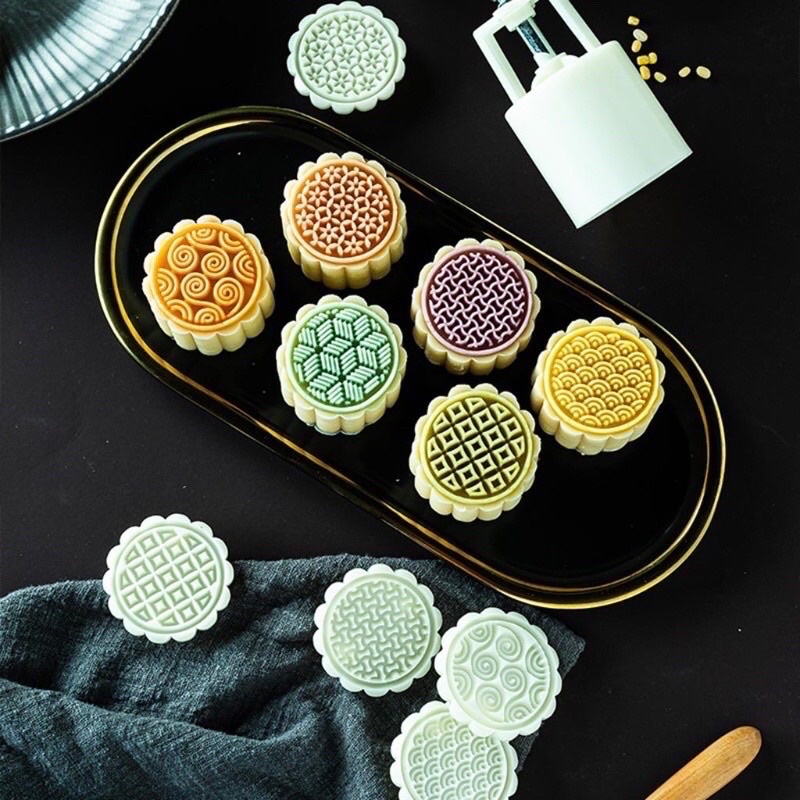 Khuôn trung thu lò xo 2020 - 6 mặt hoạ tiết 50-75-100-125g
