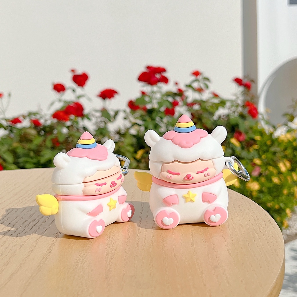 Vỏ Bảo Vệ Hộp Sạc Tai Nghe Airpods 3 Pro 2 3 Họa Tiết Hoạt Hình Kỳ Lân Nhiều Màu Dễ Thương Ốp