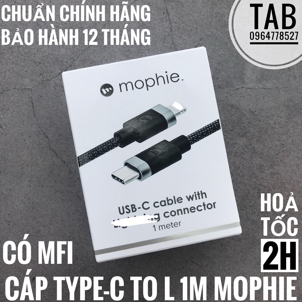 Cáp Mophie C To L 1m Chính Hãng - Bảo Hành 12T