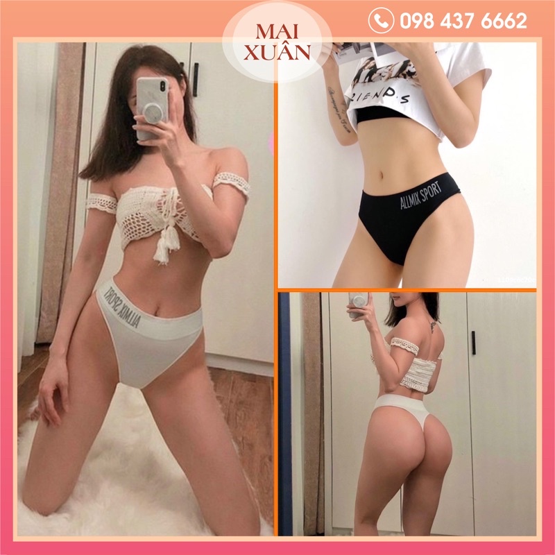 Quần lót lọt khe nữ sexy YKLR Sport cotton thể thao cạp to