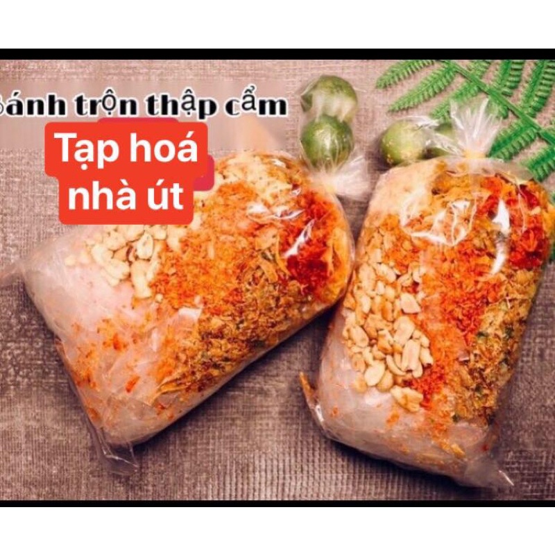 Bánh tráng trộn thập cẩm sate đậu phộng hành phi nước sốt me tép full toping