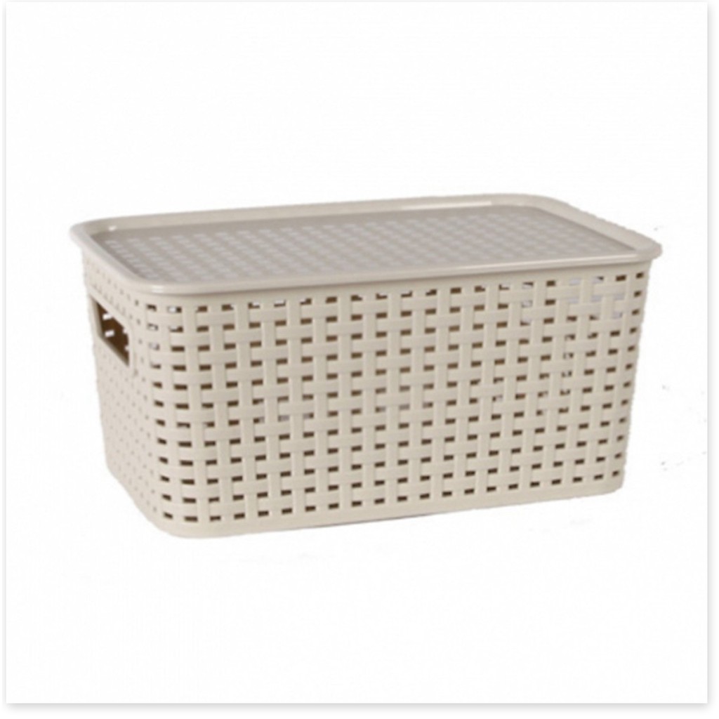 Combo 3 giỏ Hàn Quốc có nắp đậy, đựng đồ đa năng Song Long cỡ nhỏ (29 x 20 x 13)- nhiều màu sắc