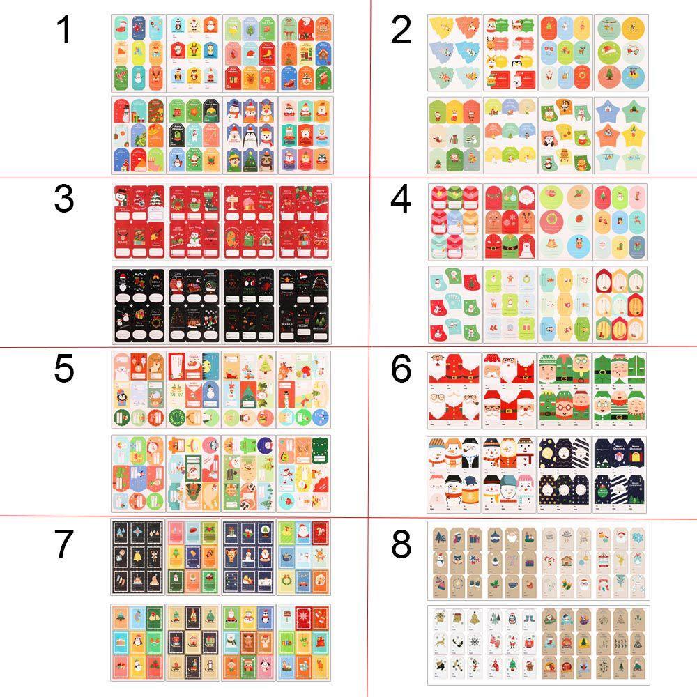 CHOOKEY Set 16 Tấm Nhãn Dán Trang Trí Bánh Kẹo Giáng Sinh
