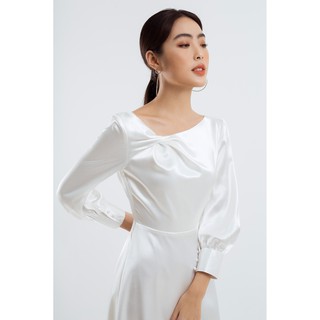 ĐẦM LỤA XẾP CỔ NƠ EDINI