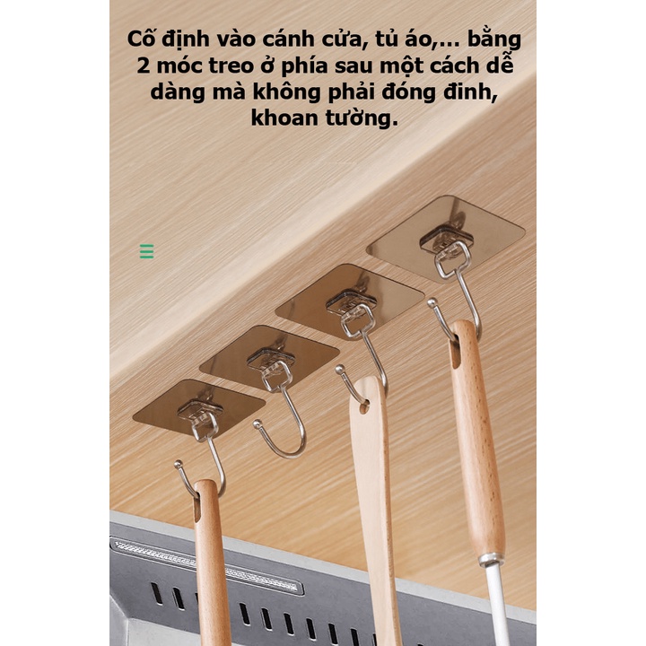 Móc dán tường mạ inox không gỉ loại cực tốt, móc dán nhà tắm chịu lực 20kg MDT00012