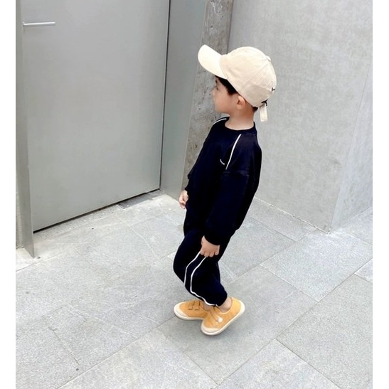 Bộ Quần Áo Phong Cách Hàn Quốc Cho Bé Trai Và Bé Gái, Chất liệu Nỉ Bông_Vi05