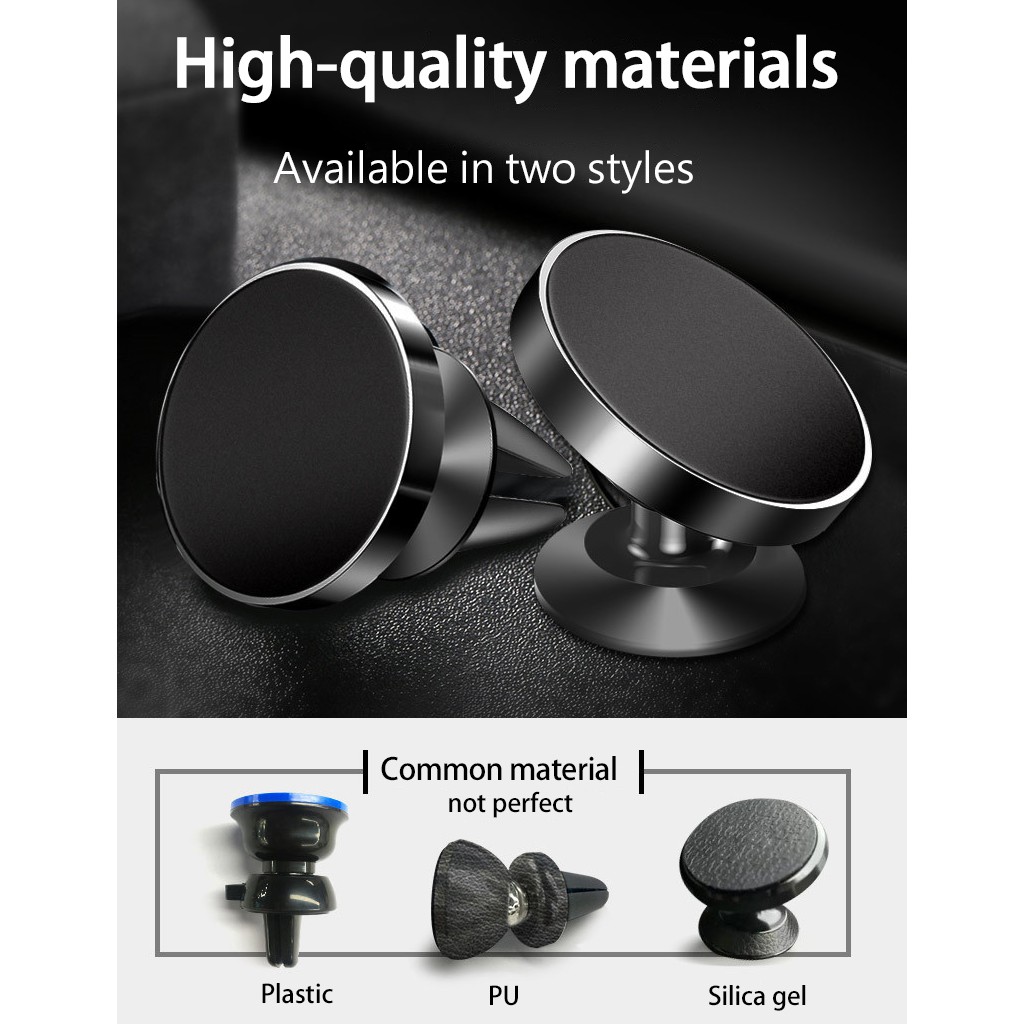 Giá Đỡ Điện Thoại Từ Tính Xoay 360 Độ Bằng Kim Loại Gắn Lỗ Thông Gió Xe Hơi° Kẹp Dính Xoay