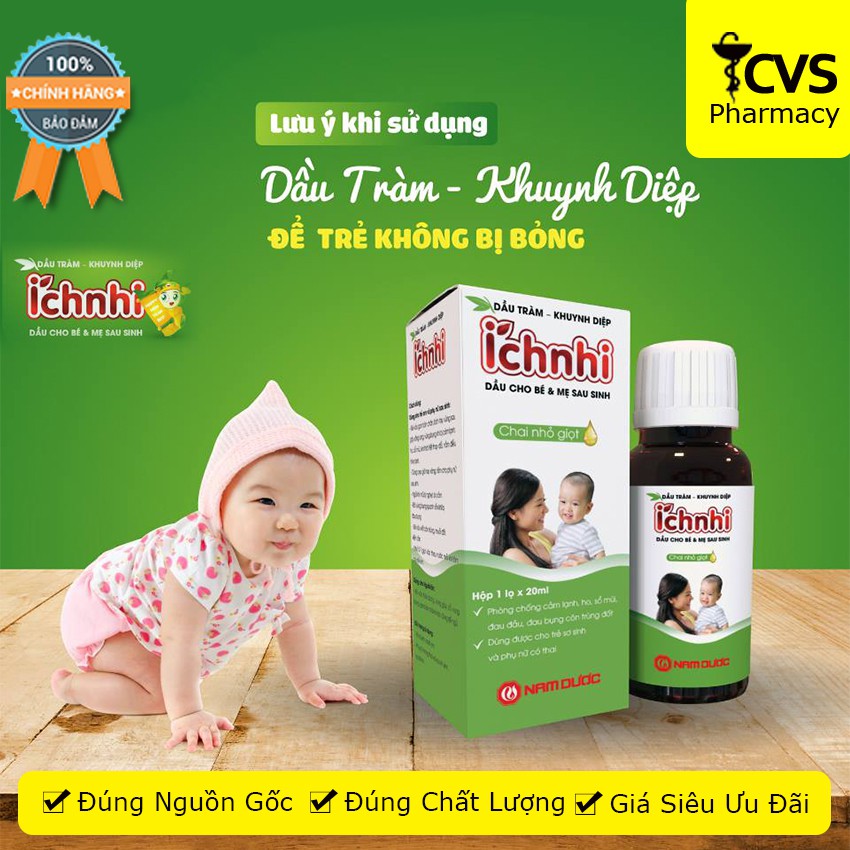 Dầu Tràm Khuynh Diệp Ích Nhi - Giúp làm ấm, phòng ngừa cảm lạnh, giảm ho, hắt hơi, nghẹt mũi - cvspharmacy
