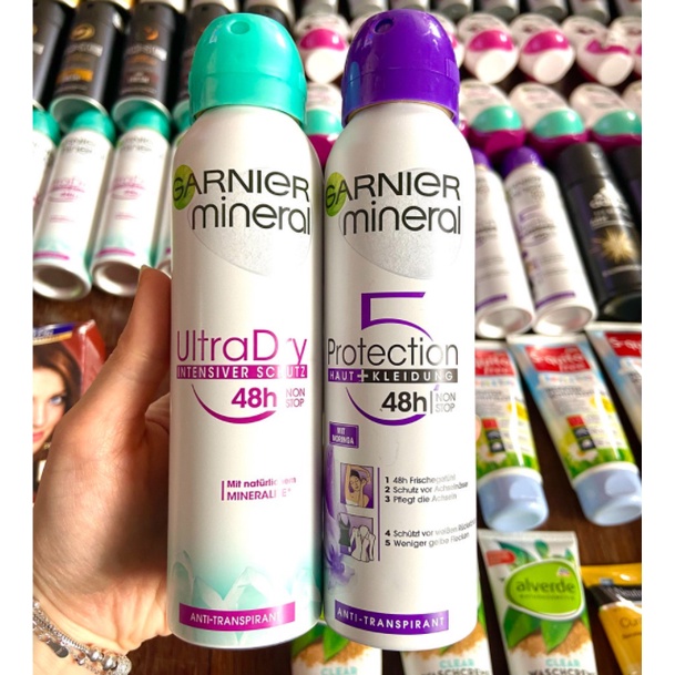 Xịt khử mùi cơ thể nam nữ Garnier Đức 150ml chống mồ hôi, khô thoáng 48h - Shop Viloet