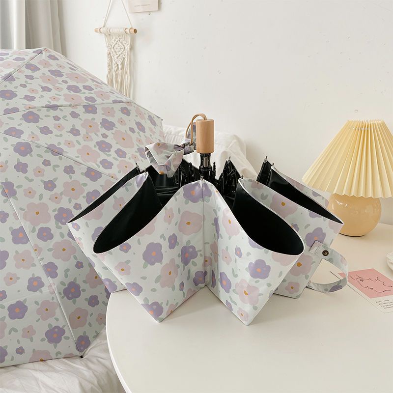 Dù Che Mưa Nắng Chống Tia Cực Tím In Họa Tiết Hoa Dành Cho Bạn Nữ