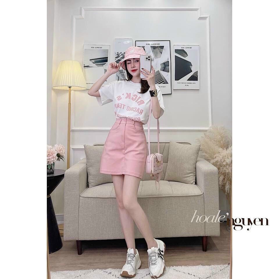 Áo thun nữ có tay áo phông nữ cổ tròn hàn quốc in chữ màu hồng trẻ trung basic đơn giản giá rẽ hàng đẹp hot hit