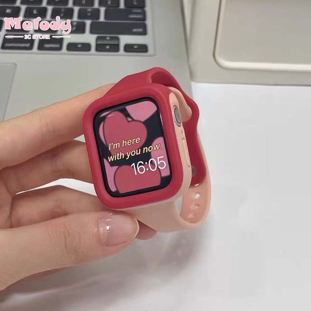 Dây Đeo silicone Hai Màu Cho Đồng Hồ Thông Minh series 7/6/5/SE/4 size 45/44/42/41/40/38mm