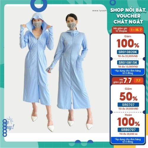 Áo choàng chống nắng toàn thân vải thông hơi kim cương cao cấp