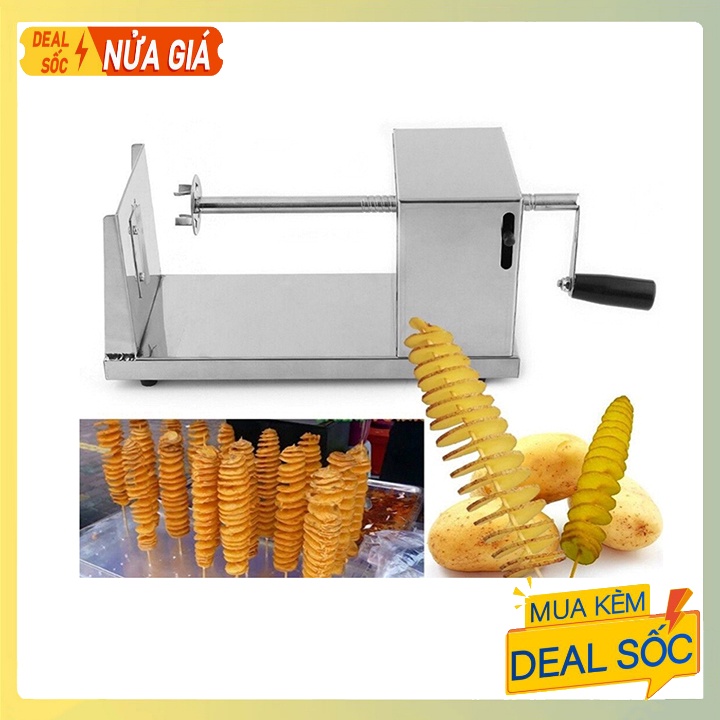 Máy Gọt Khoai Tây Lốc Xoáy Tặng 2 Lưỡi Cắt Dự Phòng