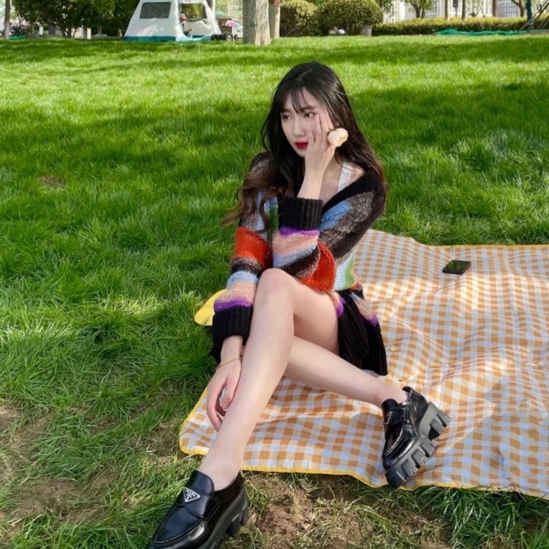 Giày Lười Da Không Có Hộp Mẫu Mới 2022 Chocolate Cho Nữ